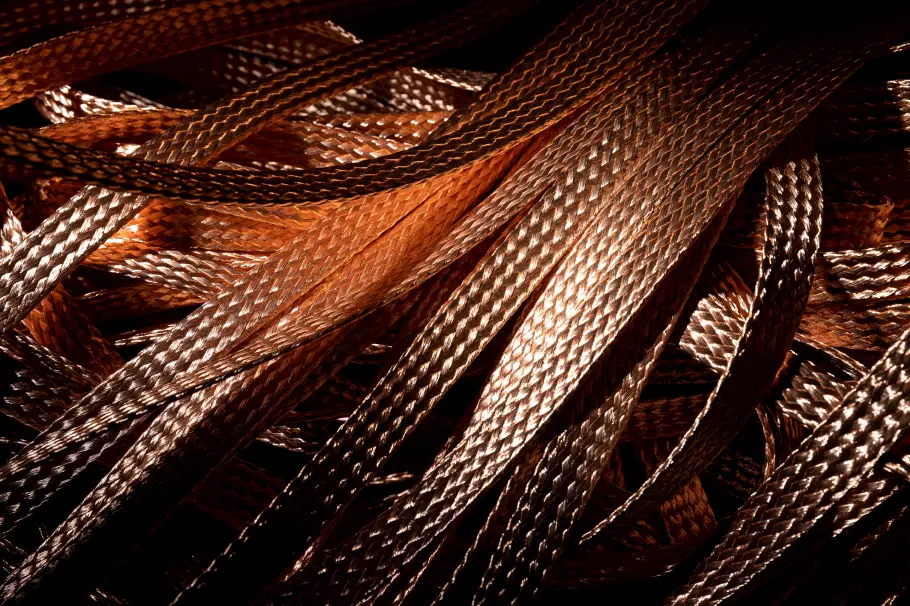 Flat braided copper wire